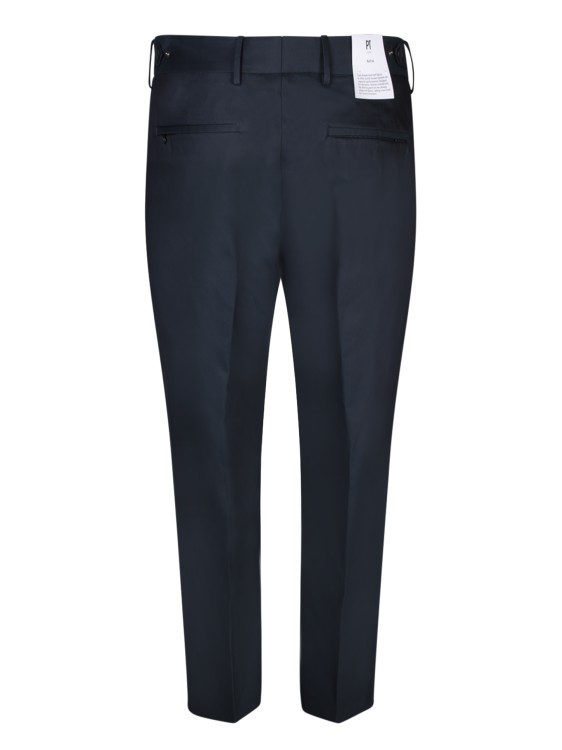 Pt Torino Grey Cotton Trousers In Blue
