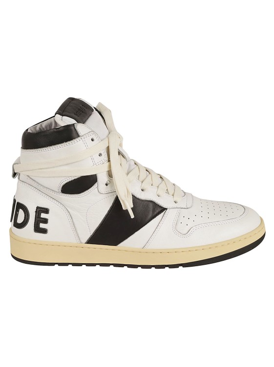 Shop Rhude Rhecess High-top Leather Sneakers In White