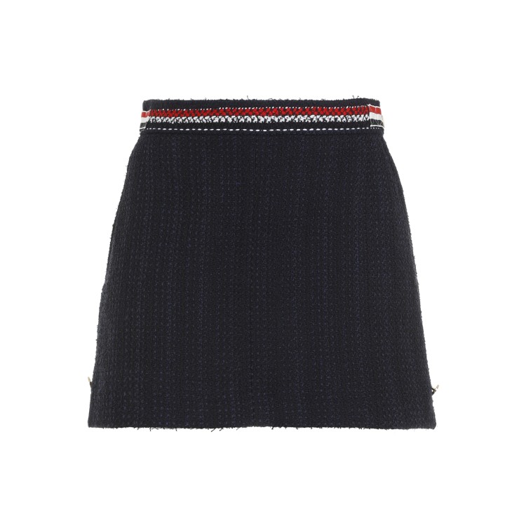Thom Browne 4 Bar-tab Tweed Miniskirt In Black