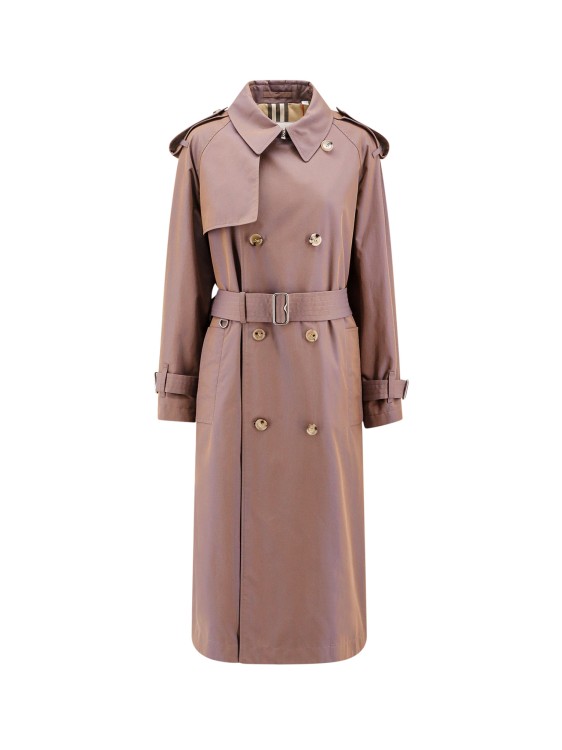 Shop Burberry Cotton Trench With Traditional Check Lining In Pink
