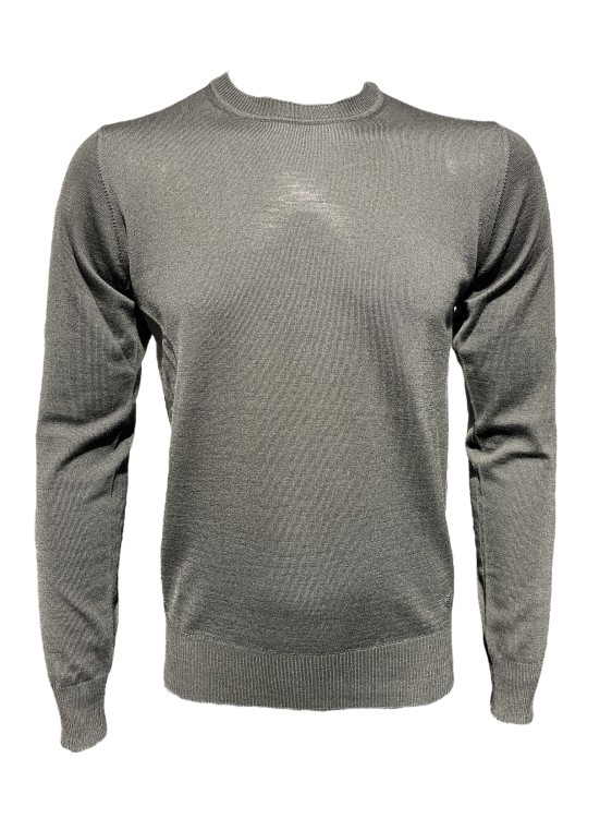 Shop Emporio Armani Black Virgin Wool Knitwear In Grey