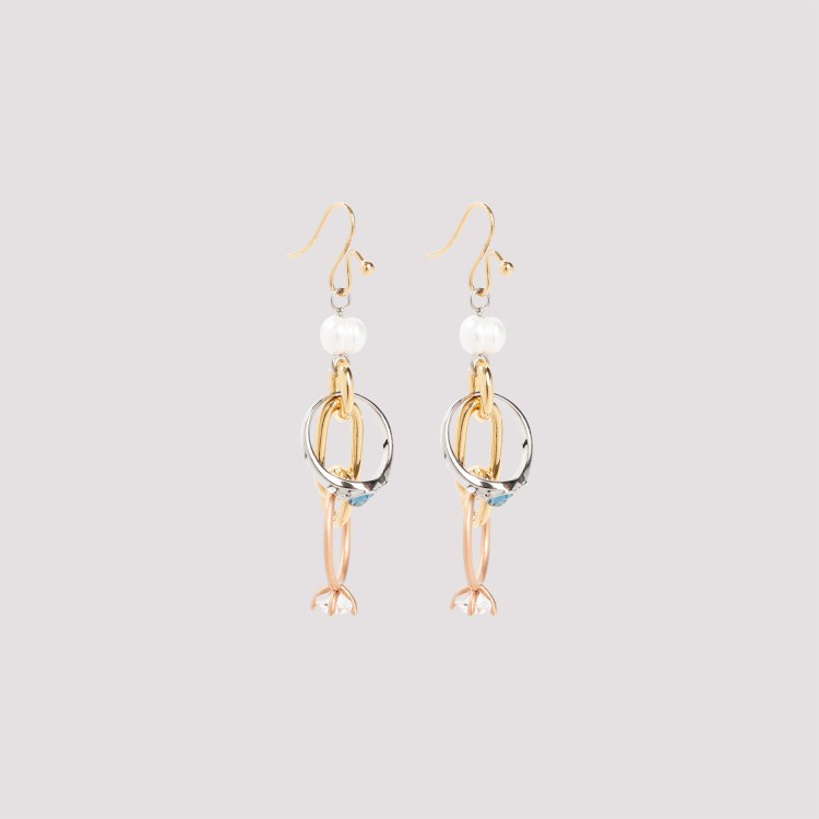 Shop Marni Deep Gold Metal Earrings In Not Applicable