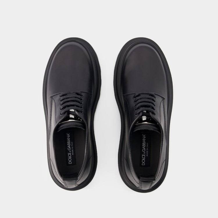 Shop Dolce & Gabbana Plateform Derbies - Leather - Black