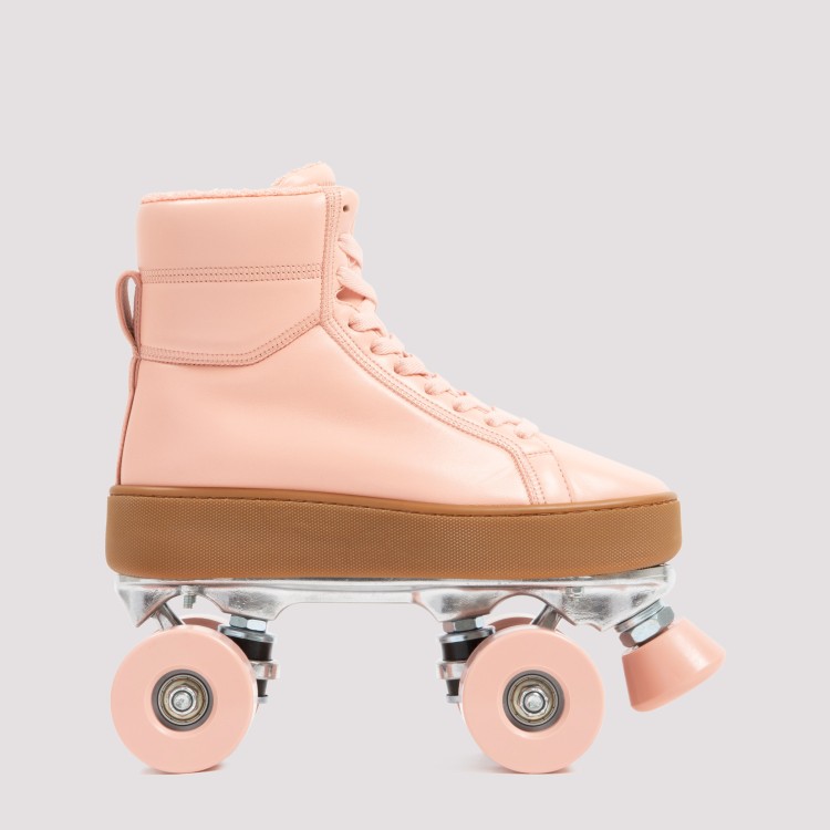 Shop Bottega Veneta Quilt Leather Roller Skates In Neutrals