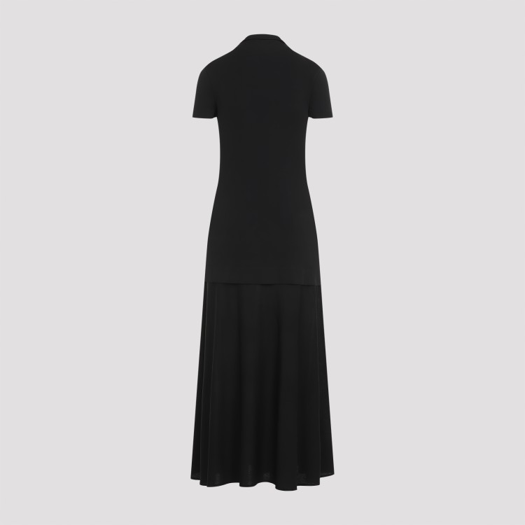 Jil Sander High-neck Viscose Midi Dress In Black