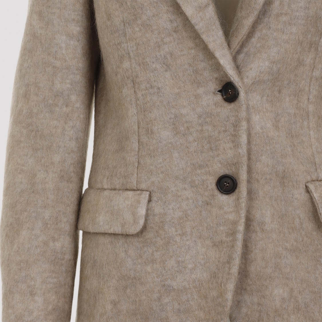 Brunello Cucinelli Mohair Jacket Women In Brown