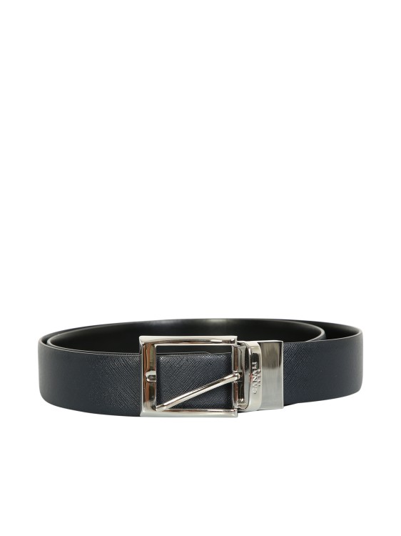 CANALI LEATHER BELT WITH ENGRAVED LOGO,14bb9265-8246-2592-97f6-fabf0bd85d4c