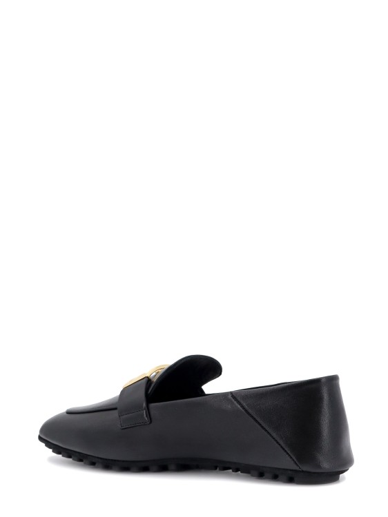 Shop Fendi Leather Loafer With Ff Baguette Buckle In Black