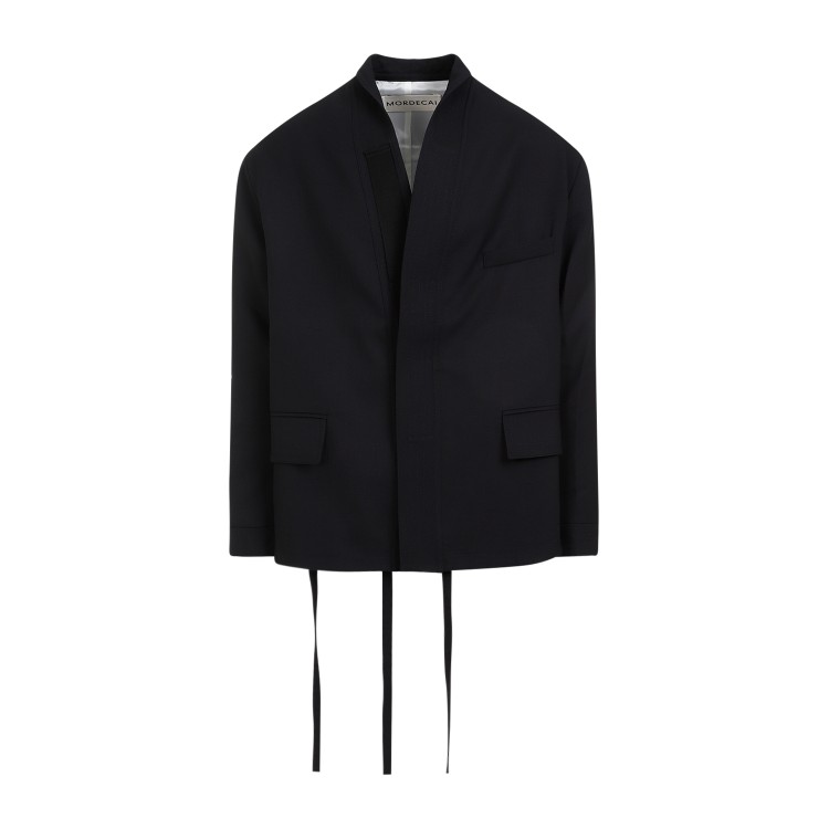 Shop Mordecai Kimono Black Wool Suit Jacket