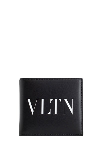 Valentino Garavani Vltn Calfskin Wallet In Black