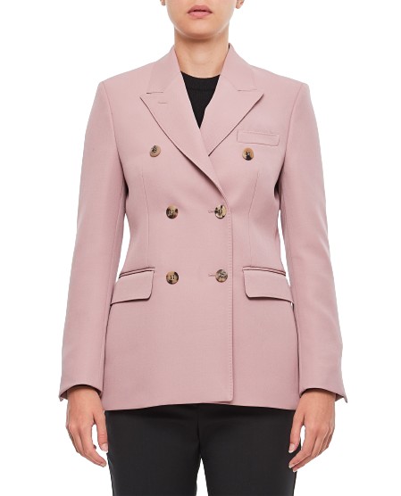 Golden Goose Double-breasted Wool Blazer In Pink
