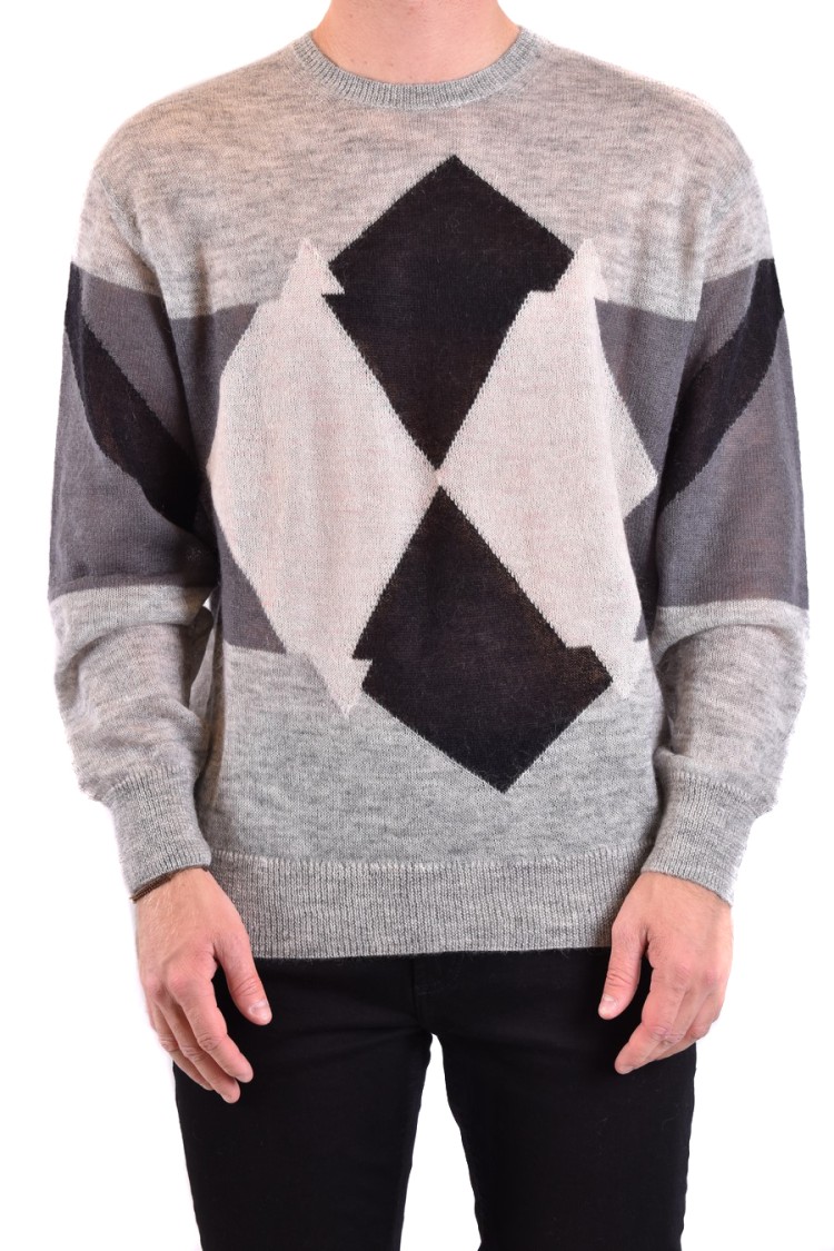 Neil Barrett Argyle Check-pattern Jumper In Grey