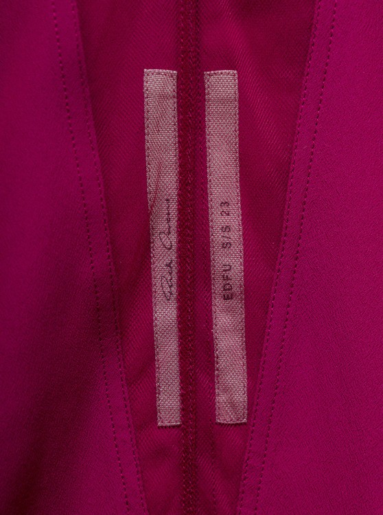 Shop Rick Owens Babel' Fuchsia Kaftan With Plunging Neckline And Mesh Panelling In Acetate In Pink