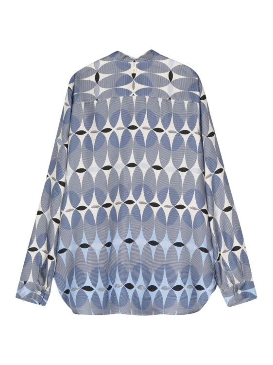 Shop Lorena Antoniazzi Monogram-pattern Silk Shirt In Grey