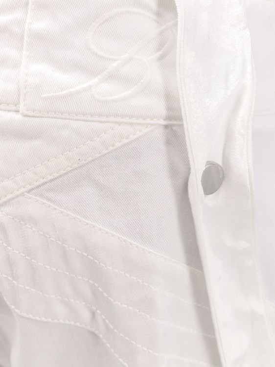 Shop Blumarine Cotton Trouser With Satin Profiles In White
