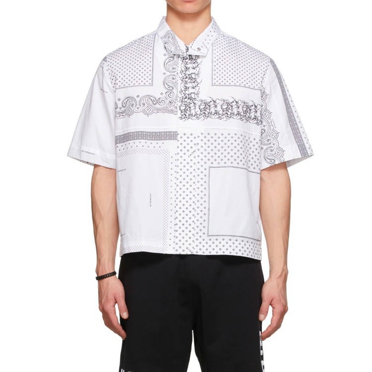 Shop Givenchy Printed Cotton Shirt In White
