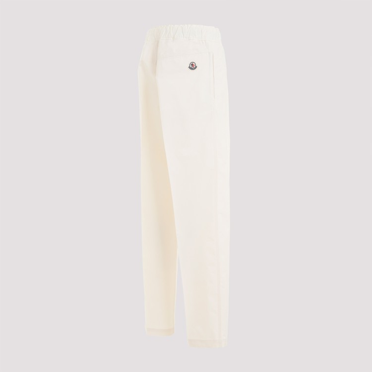 Shop Moncler Ivory Cotton Track Pants In White