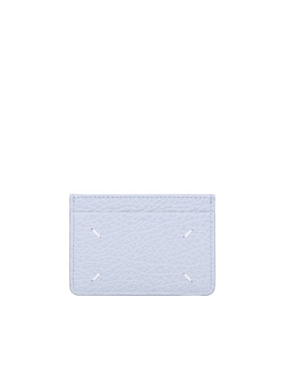 Shop Maison Margiela Grain Leather Card Holder In Blue