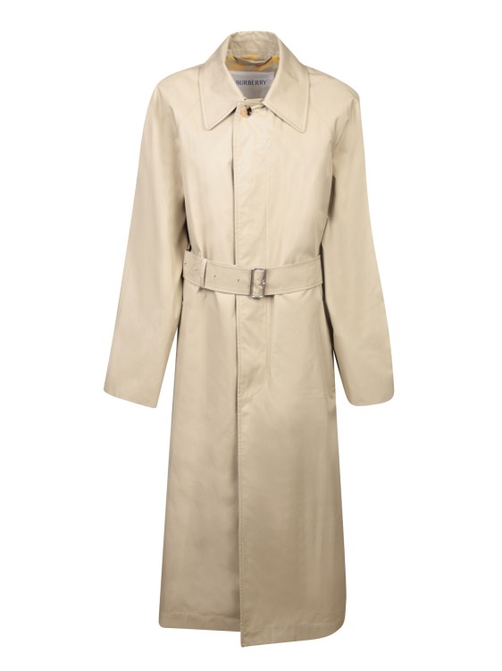 Shop Burberry Long Trench Coat In Neutrals