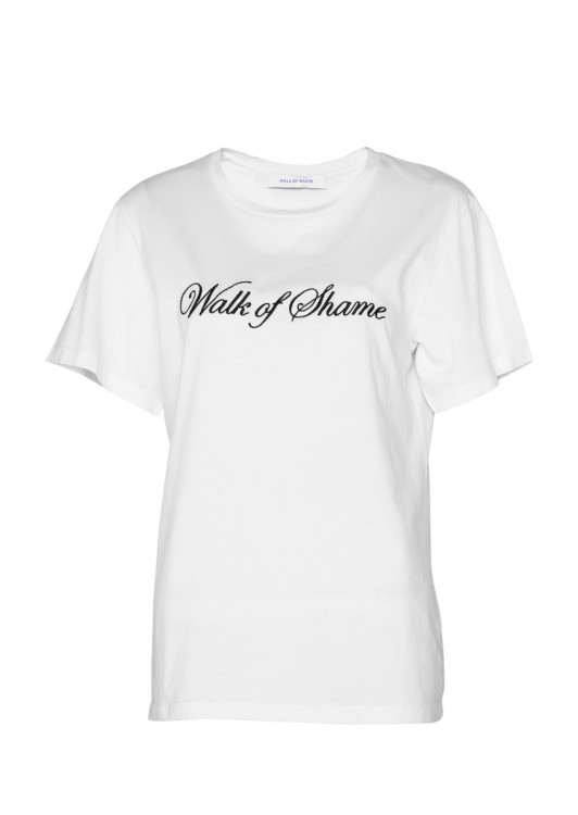 Walk Of Shame White Logo-embroidered T-shirt