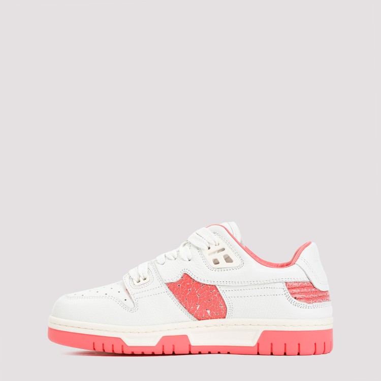 Shop Acne Studios White And Pink Low Top Leather Sneakers