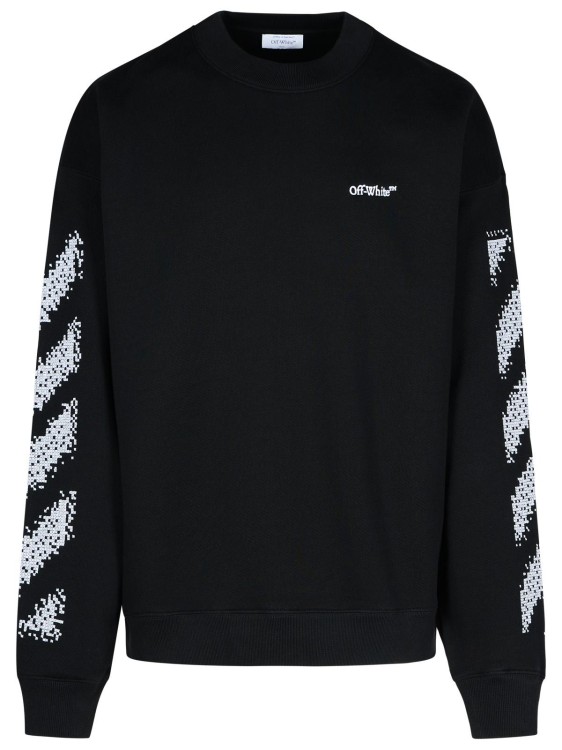 Shop Off-white Pixel Skate' Black Cotton Sweatshirt