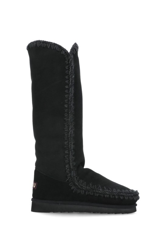 Mou Eskimo 40 Boots With Metallic Finishes In Black