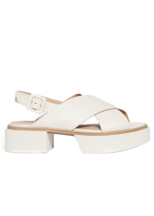 Paloma Barceló Soft Milk-colored Nappa Leather Sandals In White
