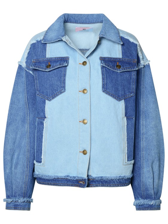 Shop Chiara Ferragni Blue Cotton Jacket
