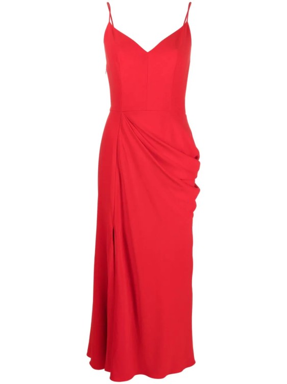Alexander Mcqueen Draped Mid-length Dress In Red