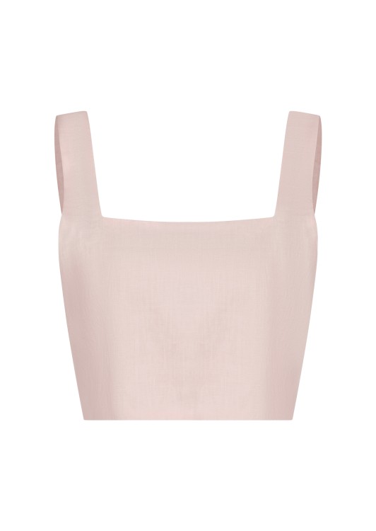 The-private-label X Cabochon Veranera Cropped Linen Top In Pink