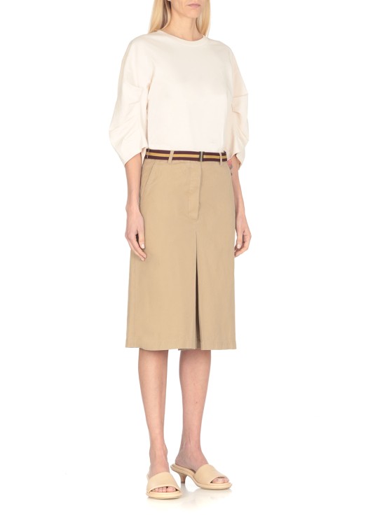 Shop Dries Van Noten Beige Cotton Skirt In Neutrals