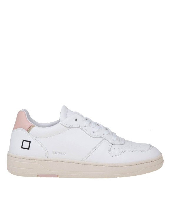 D.a.t.e. Court Mono Sneakers In White/pink Color Leather