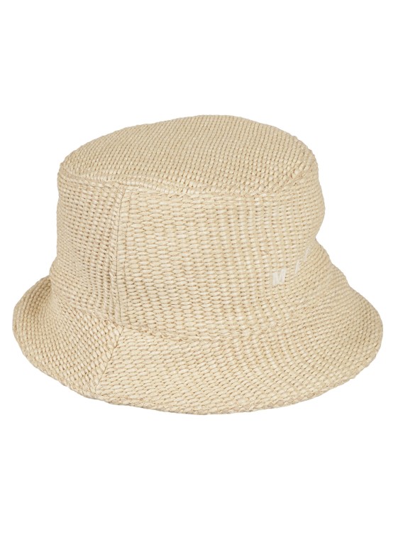 Shop Marni Logo-embroidered Bucket Hat In Neutrals