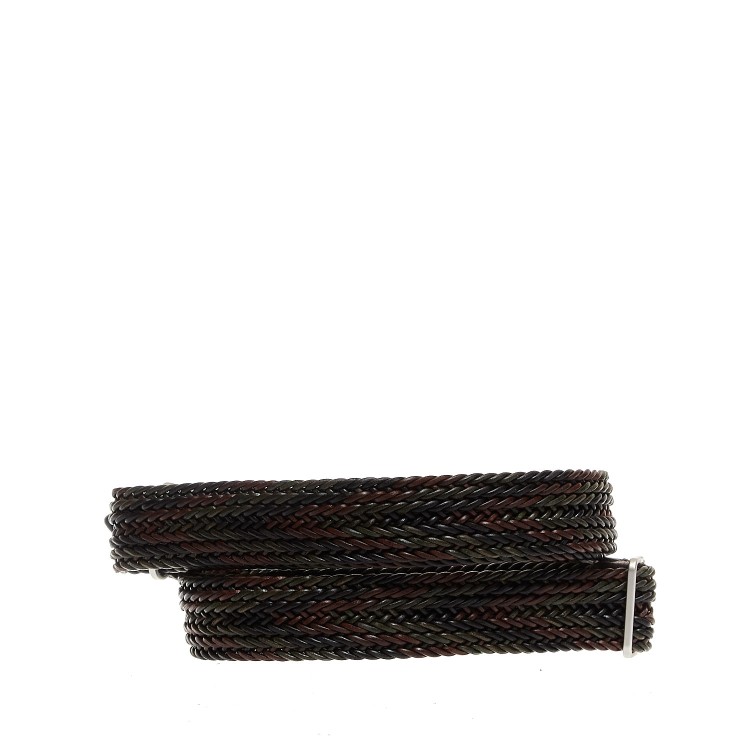 Shop Orciani Camouflage Interwoven Nobuckle Belt In Black