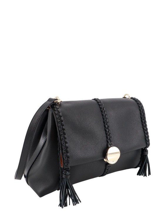 Shop Chloé Leather Shoulder Bag With Tassels In Black