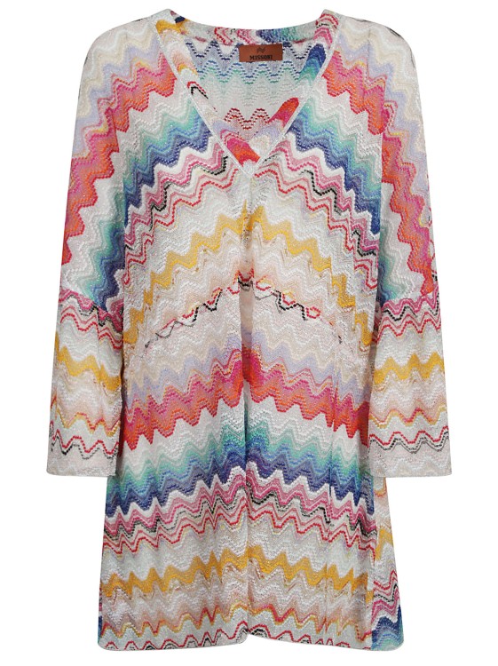 Shop Missoni White/multicolour Crochet Knit Dress