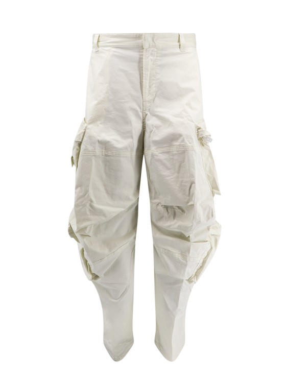 Shop Diesel Cotton Cargo Trouser With Applied Pockets In Grey