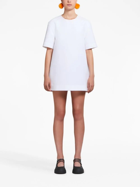 Shop Marni White Cady Mini Dress