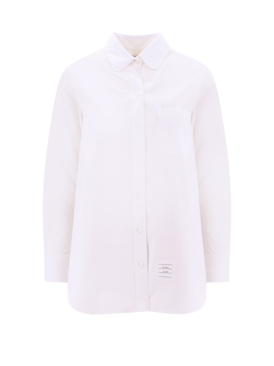 Shop Thom Browne Open Back Cotton Shirt In White