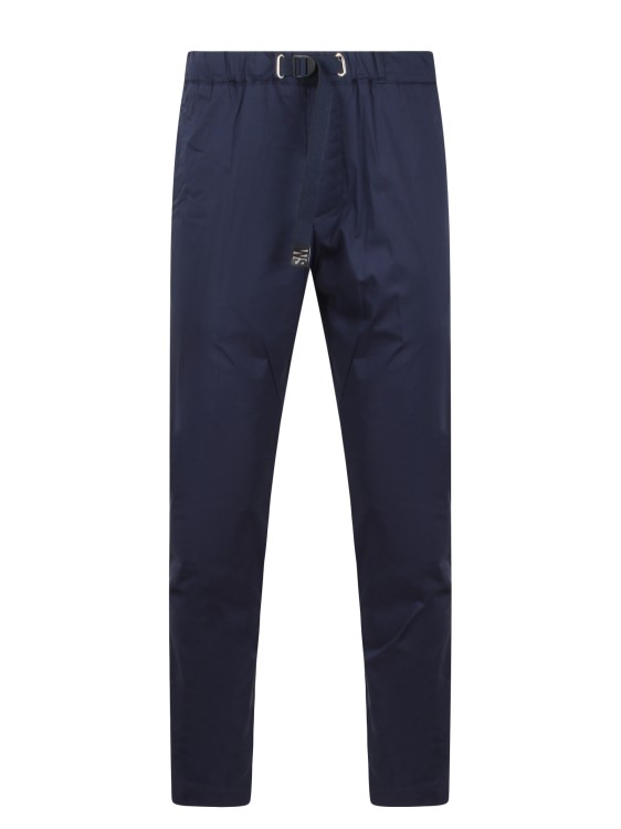 Shop White Sand Parachute Canvas Stretch Trousers In Blue