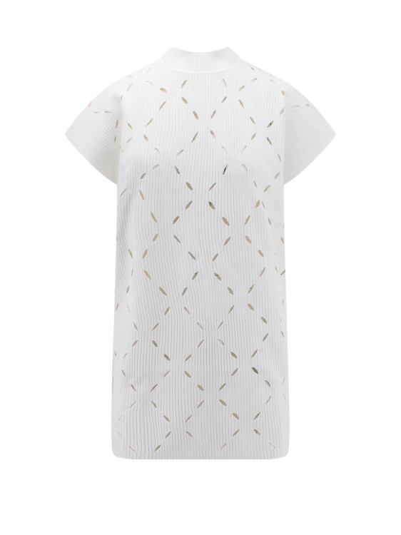 Krizia Viscose Top With Logo Patch In White