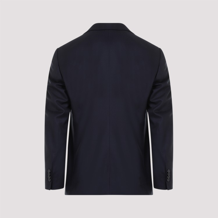 Shop Giorgio Armani Night Sky Blue Virgin Wool Suit