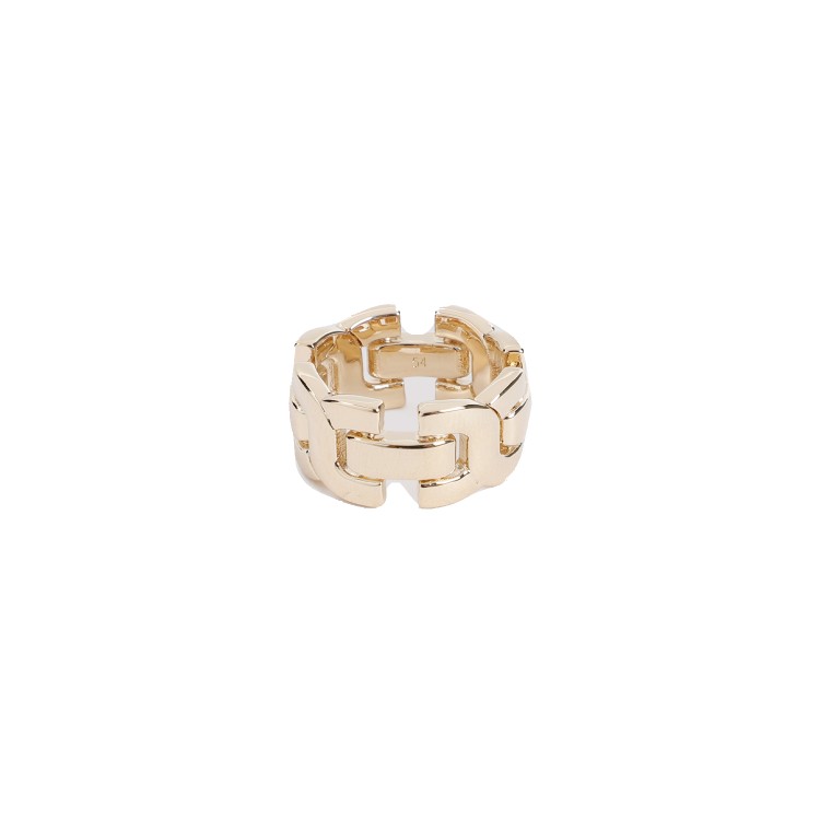 Shop Chloé Marcie Bright Gold Brass Ring In Not Applicable
