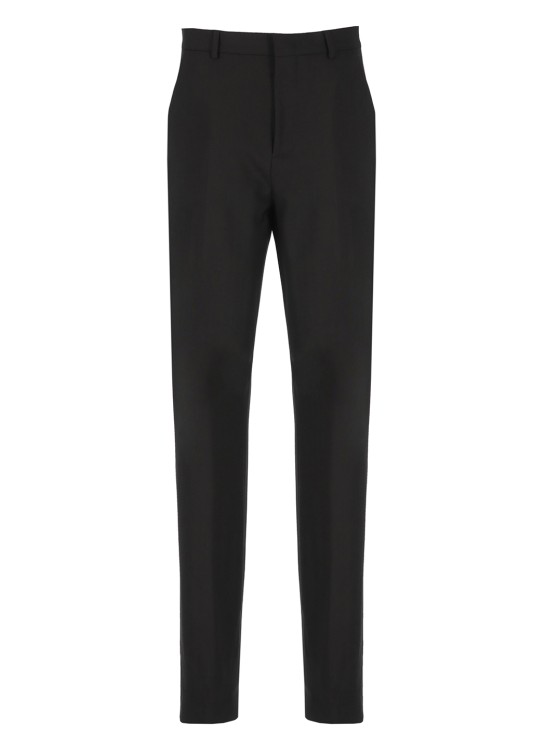 Shop Moschino Viscose Trousers In Black
