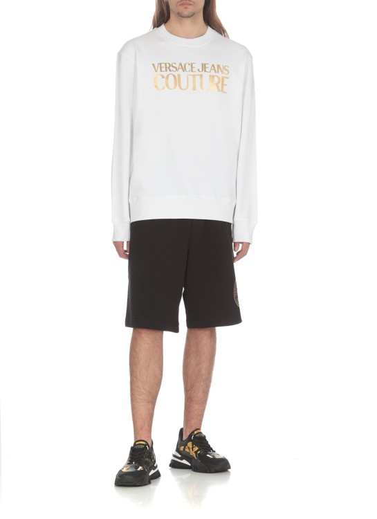 Shop Versace Jeans Couture Sweatshirt With Logo In White