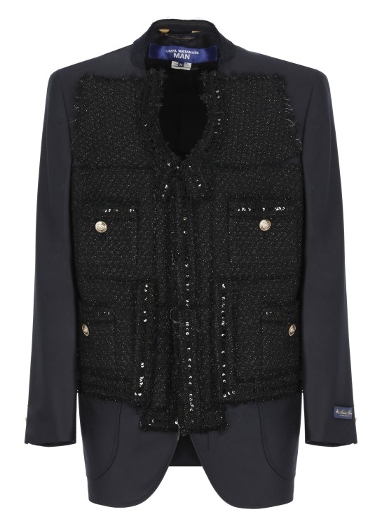 Shop Junya Watanabe Linen Jacket X Brooks Brothers In Black