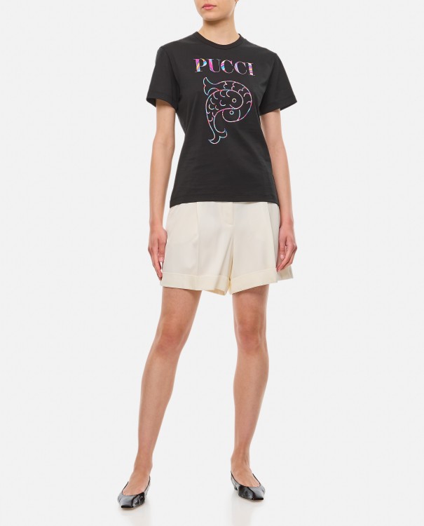 Shop Pucci Short Sleeve Cotton T-shirt In Black