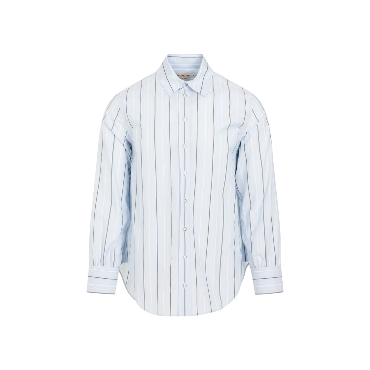 Shop Marni Aquamarine Cotton Shirt In Blue