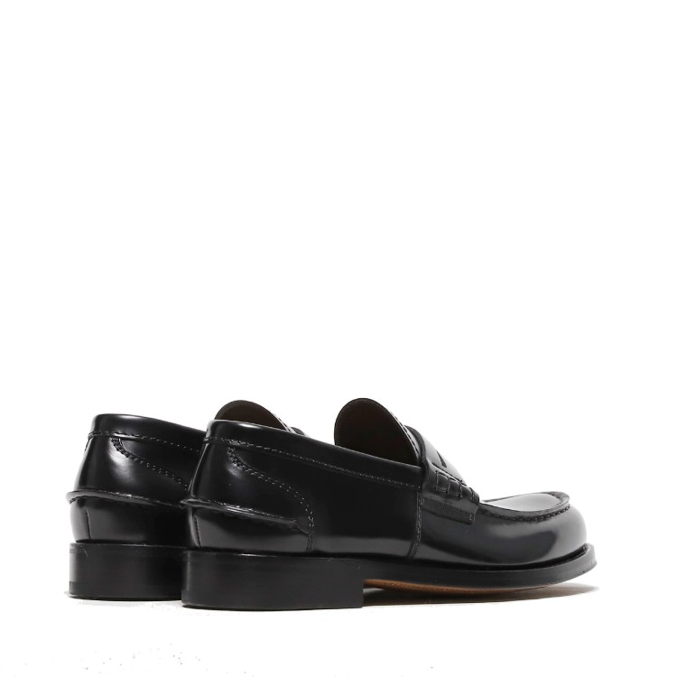 Shop Green George Moccasin In Black Brushed Calfskin With Mask